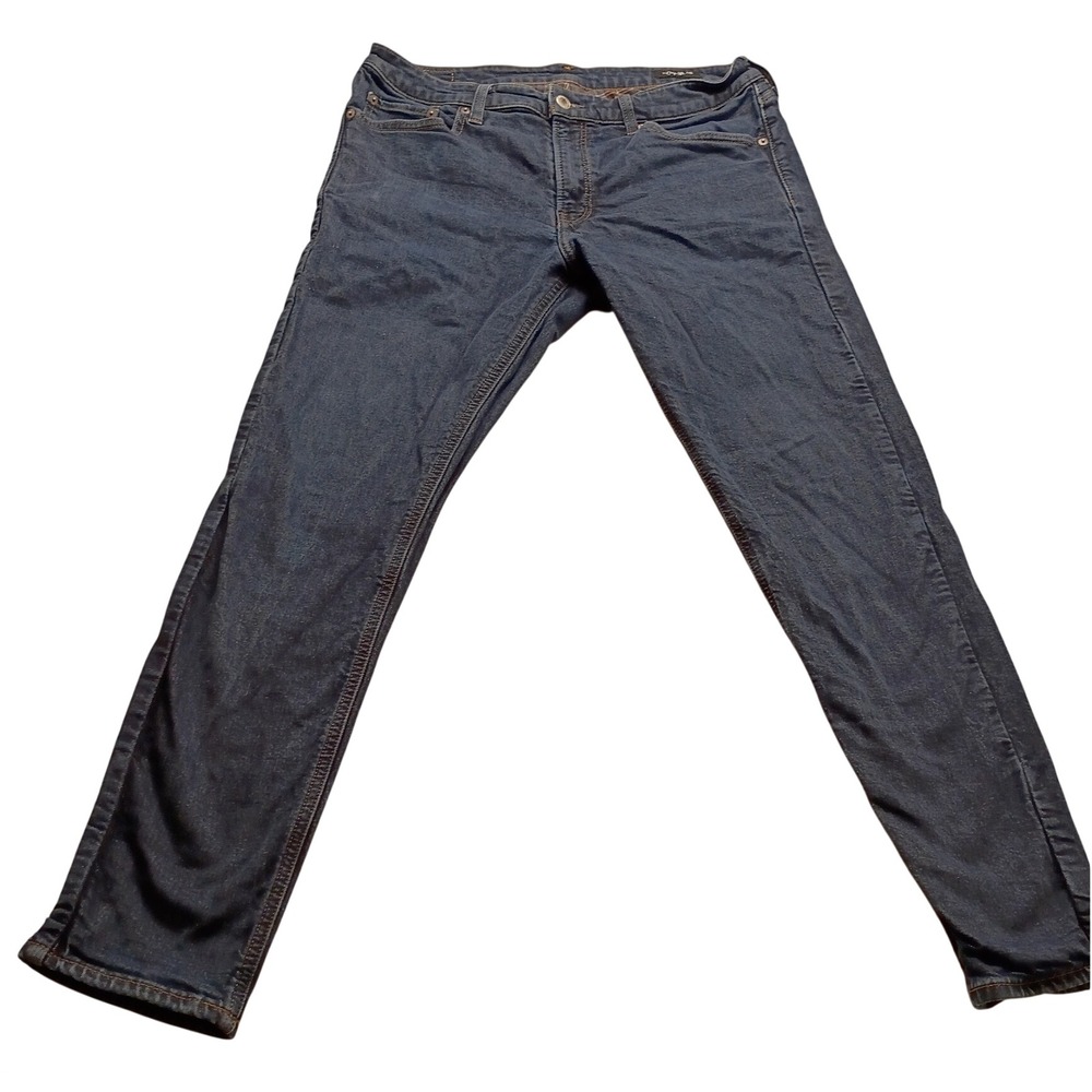 Bonobos Men's Flannel Lined Jeans Dark Wash Straight Leg Plaid Lining & 5 Pocket